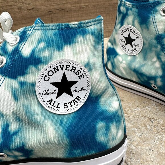 Converse Chuck Taylor Sneakers All Star Womens 12  Mens 10 Tie-Dye Ocean Blue - Picture 5 of 12